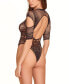 Women's Braded Cut Out Sheer Hosiery Bodysuit 1 Pc Lingerie