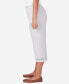 Фото #3 товара Petite Charleston Twill Lace Cut-Out Capri Pants