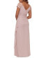 Lace-Sleeve Chiffon Gown