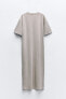 Фото #5 товара Платье из плотного хлопка с разрезами ZARA