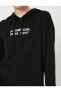 Фото #10 товара Толстовка Koton Slogan Hoodie Black 1kal68071ık