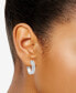 ფოტო #2 პროდუქტის Diamond Baguette & Round Hoop Earrings (1/2 ct. t.w.) in 14k White Gold, 0.5"