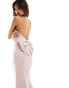 Фото #1 товара Jarlo bandeau midaxi dress with pephem and bow back in taupe