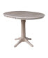 36" Round Top Pedestal Table with 12" Leaf