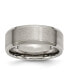 Titanium Brushed 8 mm Beveled Edge Wedding Band Ring