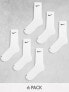 Фото #1 товара Nike Training Everyday Plus Cushioned 6 pack socks in white