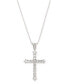 ფოტო #2 პროდუქტის Diamond Cross Pendant Necklace in 14k White Gold (1/2 ct. t.w.)