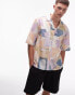 Фото #1 товара Topman short sleeve relaxed abstract print shirt in multi