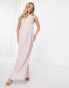 Фото #4 товара TFNC Maternity pleat waistband maxi dress in mink pink