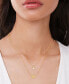 ფოტო #2 პროდუქტის Lab-grown White Sapphire Bezel & Butterfly Layered Pendant Necklace (1/3 ct. t.w.) in 14k Gold-Plated Sterling Silver