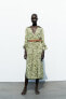 Фото #1 товара Платье-рубашка миди с принтом и ремнем ZARA