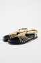Фото #3 товара Кожаные сандалии цвета металлик ZARA