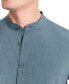 ფოტო #3 პროდუქტის Men's Slim-Fit Performance Stretch Textured Band-Collar Button-Down Shirt