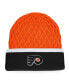 ფოტო #1 პროდუქტის Men's Orange and Black Philadelphia Flyers Iconic Striped Cuffed Knit Hat