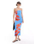 Фото #1 товара ASOS DESIGN square neck cami midi dress in poppy print