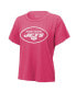 ფოტო #2 პროდუქტის Women's Threads Aaron Rodgers Pink Distressed New York Jets Name and Number T-shirt