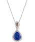 ფოტო #1 პროდუქტის Blueberry Tanzanite (2 ct. t.w.) & Diamond (3/8 ct. t.w.) 18" Pendant Necklace in 14k White Gold