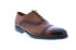 Фото #2 товара Bruno Magli Butler Mens Brown Leather Lace Up Oxfords & Lace Ups Cap Toe Shoes
