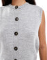 Vero Moda button through sleeveless vest in light grey melange