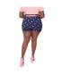 Plus Size Stretch Tied & True Shorts With Sash