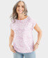 ფოტო #2 პროდუქტის Women's Printed Boat-Neck Short Sleeve Top, Created for Macy's