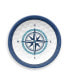 Фото #2 товара Melamine Nautical Anchor Assorted 4-Piece Appetizer Plate Set, 6.8"