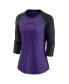 ფოტო #3 პროდუქტის Women's Purple, Black Colorado Rockies Next Up Tri-Blend Raglan 3/4-Sleeve T-shirt