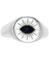 ფოტო #1 პროდუქტის Black Spinel (1/20 ct. t.w.) & Lab-Grown Blue Spinel Accent Evil Eye Ring in Sterling Silver
