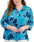 Plus Size Felicia Floral Utility Top, Created for Macy's