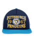 Фото #4 товара Men's Navy, Light Blue Distressed Pittsburgh Penguins Heritage Vintage-Like Foam Front Trucker Snapback Hat