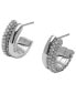 Silver-Tone Crystal Hoop Earrings