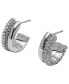 ფოტო #2 პროდუქტის Silver-Tone Crystal Hoop Earrings