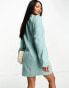 In The Style tailored double breasted blazer dress in turquoise