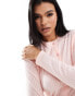 Фото #3 товара Kaiia pointelle button up long sleeve pyjama top co-ord in pink