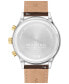 ფოტო #3 პროდუქტის Men's Heritage Calendoplan Swiss Quartz Chronograph Chocolate Genuine Leather Strap Watch 43mm