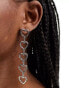 True Decadence crystal heart statement earrings in silver