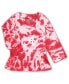 Фото #2 товара Girls Infant Crimson Alabama Crimson Tide Tie-Dye Ruffle Raglan Long Sleeve T-shirt and Leggings Set