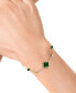 ფოტო #2 პროდუქტის EFFY® Malachite & Diamond (1/20 ct. t.w.) Chain Bracelet in 14k Gold