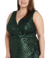 Фото #3 товара Nightway Plus Size Striped Sequined V-Neck Sleeveless Gown