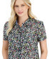 Women's Cotton Ditsy-Floral Print Camp Shirt