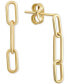 ფოტო #1 პროდუქტის Oval Triple Link Chain Drop Earrings in 10k Gold