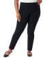 ფოტო #1 პროდუქტის Plus Size Solid Pull-On Trousers