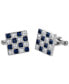 ფოტო #3 პროდუქტის Men's Cubic Zirconia Checkerboard Square Cufflinks in Stainless Steel