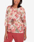 Petite Sedona Sky Watercolor Knotted Neck Floral Top