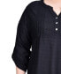 ფოტო #4 პროდუქტის Plus Size 3/4 Sleeve Roll Tab Y Neck Top