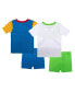 Фото #2 товара Toddler Boys Short Pajama Set, 4 Pc