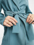 Фото #2 товара ASOS DESIGN jersey belted suit blazer in teal