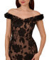 Фото #3 товара Women's Off-The-Shoulder Beaded Floral Sheath Dress