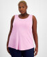 Фото #1 товара Plus Size Scoop-Neck Sleeveless Top, Created for Macy's