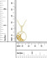 Cubic Zirconia Crescent Moon Disc 18" Pendant Necklace in 14k Gold-Plated Sterling Silver